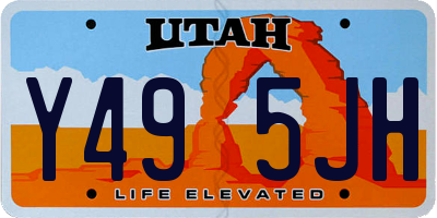 UT license plate Y495JH