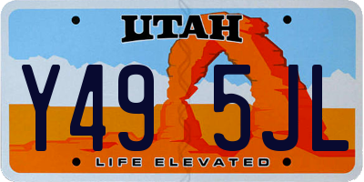 UT license plate Y495JL