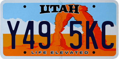 UT license plate Y495KC