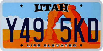 UT license plate Y495KD