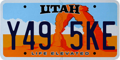 UT license plate Y495KE