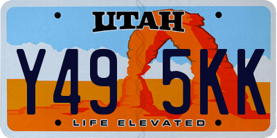 UT license plate Y495KK