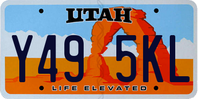 UT license plate Y495KL