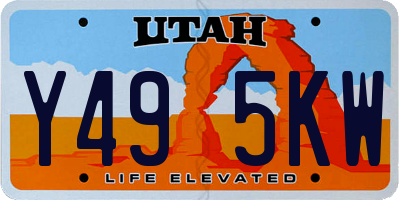 UT license plate Y495KW