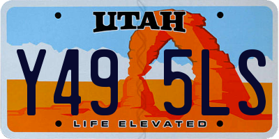 UT license plate Y495LS