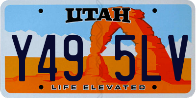 UT license plate Y495LV