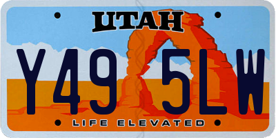 UT license plate Y495LW