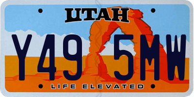 UT license plate Y495MW
