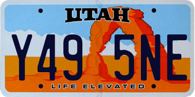 UT license plate Y495NE