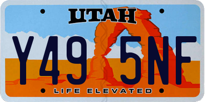 UT license plate Y495NF