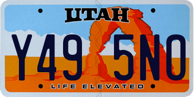 UT license plate Y495NO