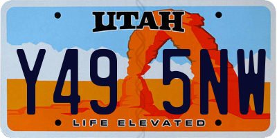 UT license plate Y495NW