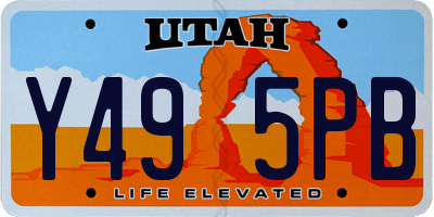 UT license plate Y495PB