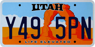 UT license plate Y495PN