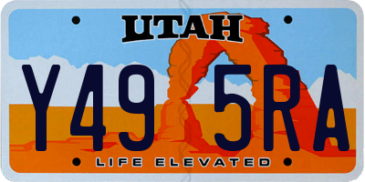 UT license plate Y495RA