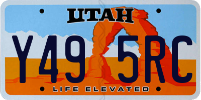 UT license plate Y495RC