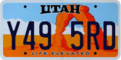 UT license plate Y495RD
