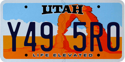 UT license plate Y495RO