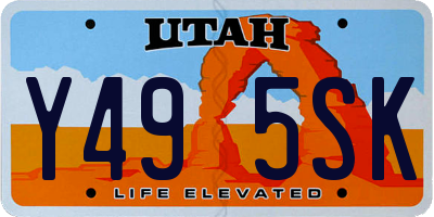 UT license plate Y495SK