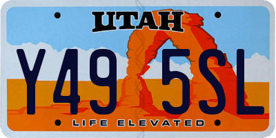UT license plate Y495SL
