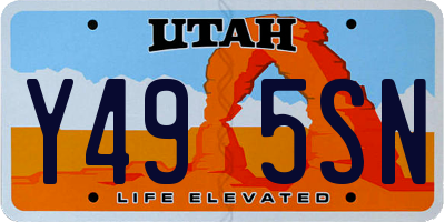 UT license plate Y495SN
