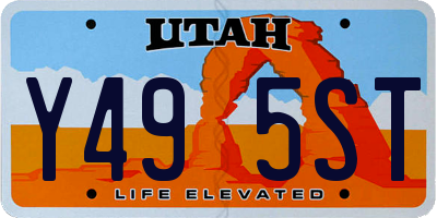 UT license plate Y495ST