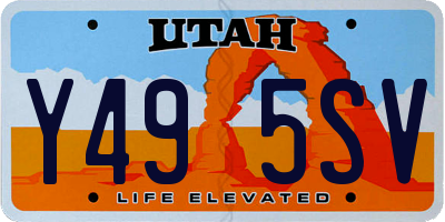 UT license plate Y495SV