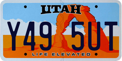 UT license plate Y495UT