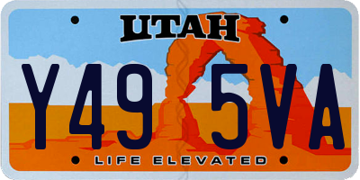 UT license plate Y495VA