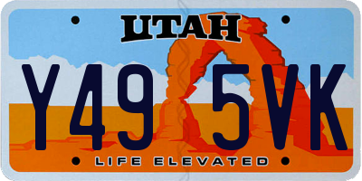 UT license plate Y495VK