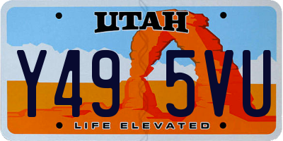 UT license plate Y495VU