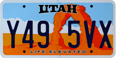 UT license plate Y495VX