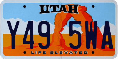 UT license plate Y495WA
