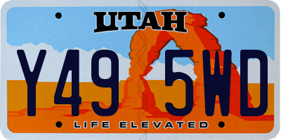 UT license plate Y495WD