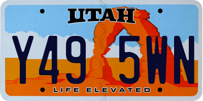 UT license plate Y495WN