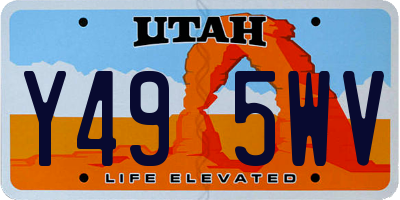 UT license plate Y495WV