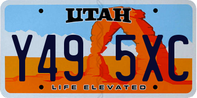 UT license plate Y495XC