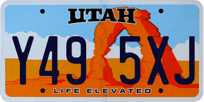 UT license plate Y495XJ