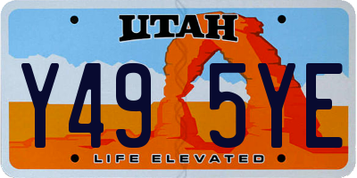 UT license plate Y495YE