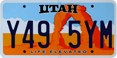 UT license plate Y495YM