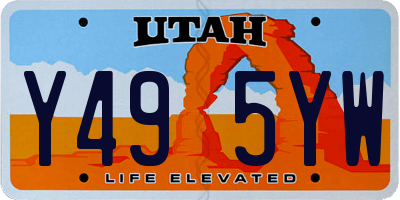UT license plate Y495YW