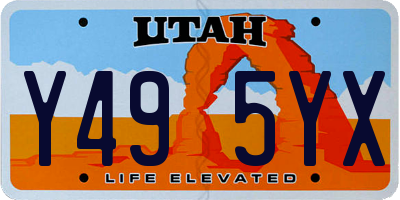 UT license plate Y495YX