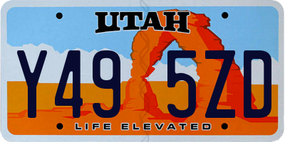 UT license plate Y495ZD