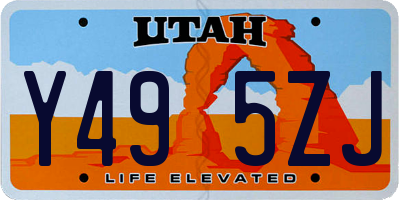 UT license plate Y495ZJ