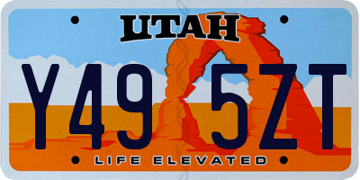 UT license plate Y495ZT