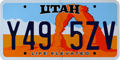 UT license plate Y495ZV