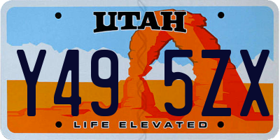 UT license plate Y495ZX