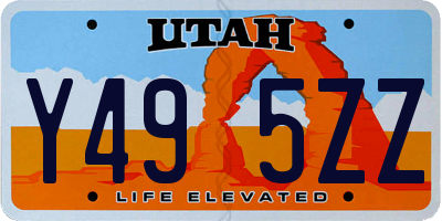 UT license plate Y495ZZ