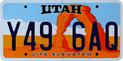 UT license plate Y496AQ