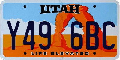UT license plate Y496BC